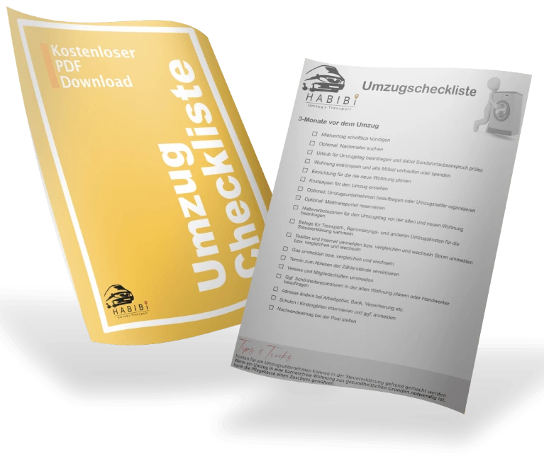 Floating Checkliste für einen Umzug