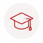 Das Icon stellt einen Absolventenhut dar