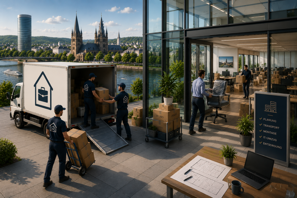 Das Bild zeigt einen Firmenumzug in Bonn