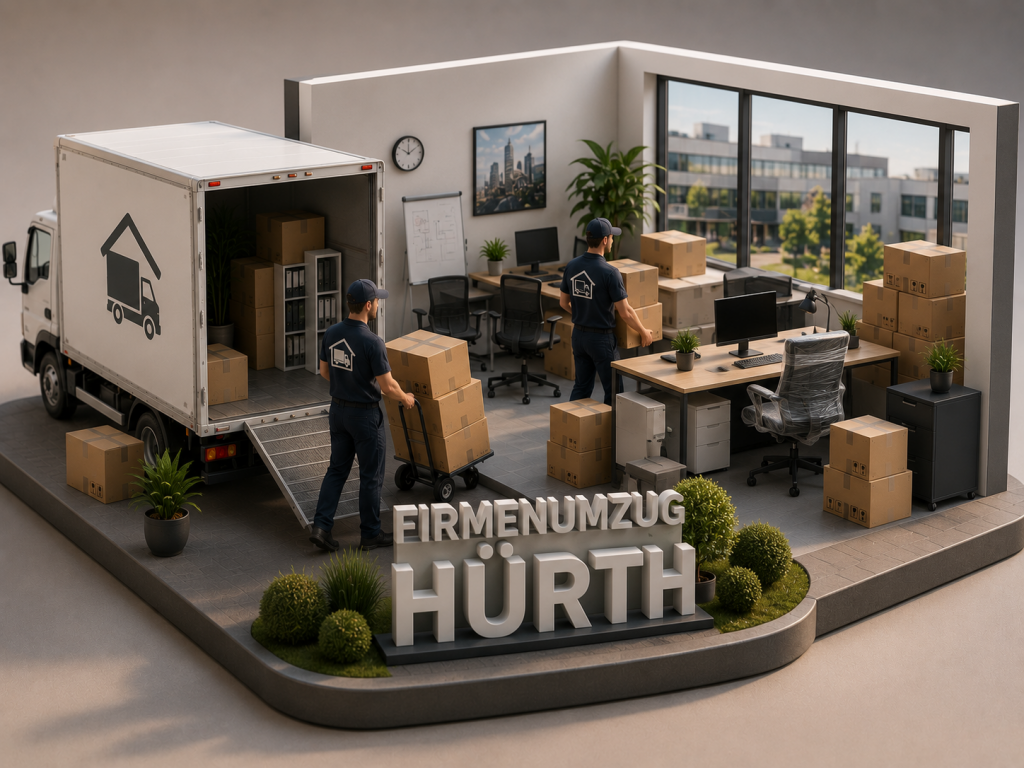 Das Bild zeigt einen Firmenumzug in Hürth