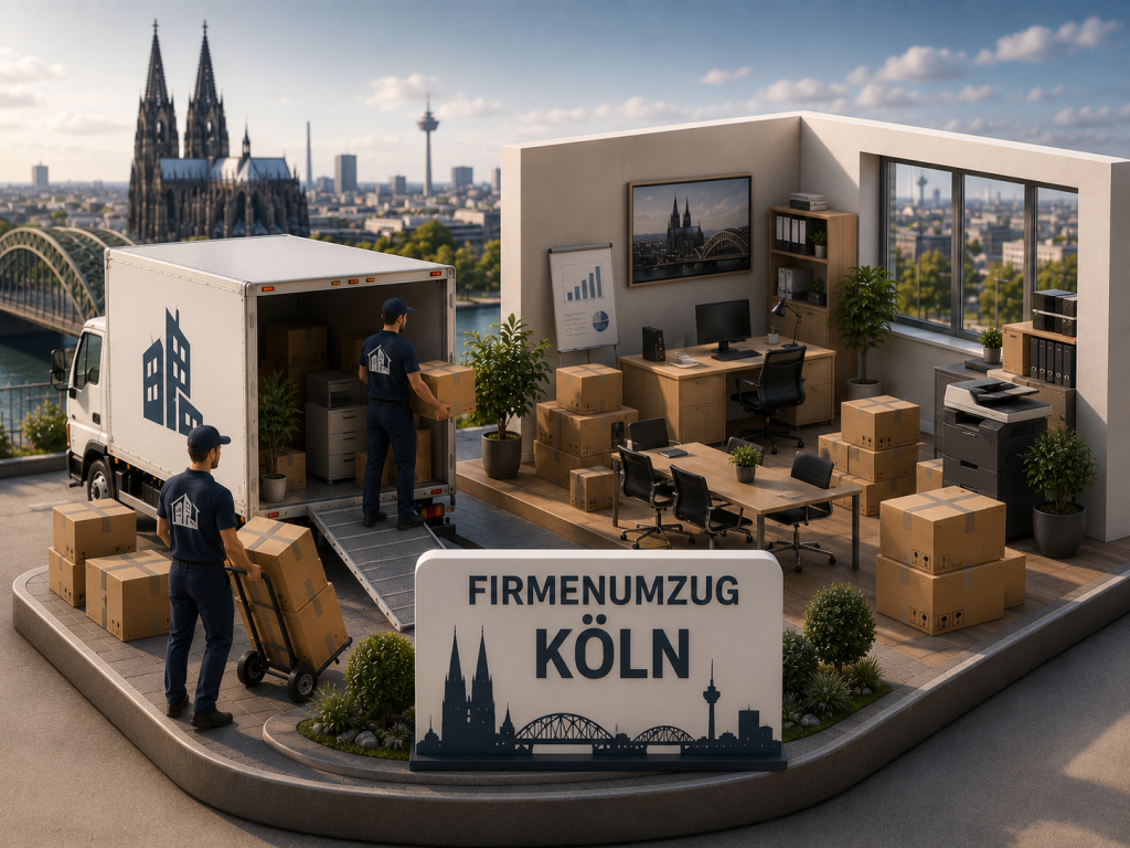 Das Bild zeigt einen Firmenumzug in Köln